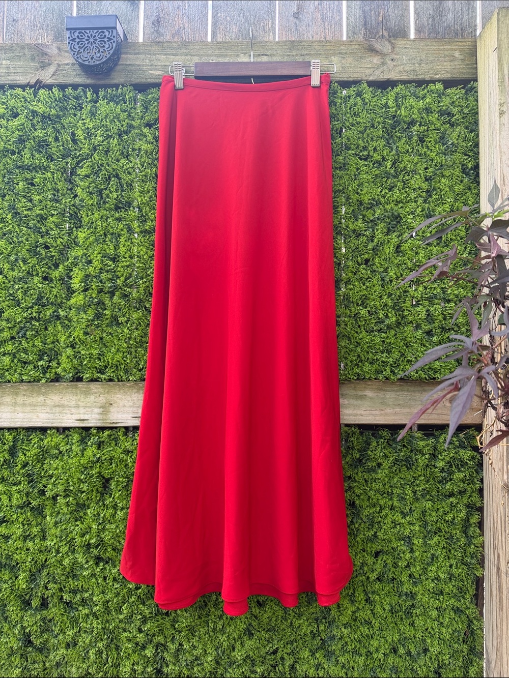 Vtg Anne Klein Red Maxi Skirt - Flowing A-Line Silhouette